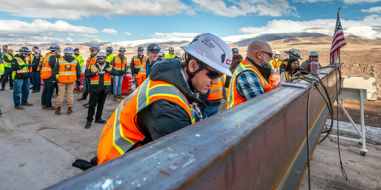 Steel framing under construction at the McCarthy Vantage data center campus